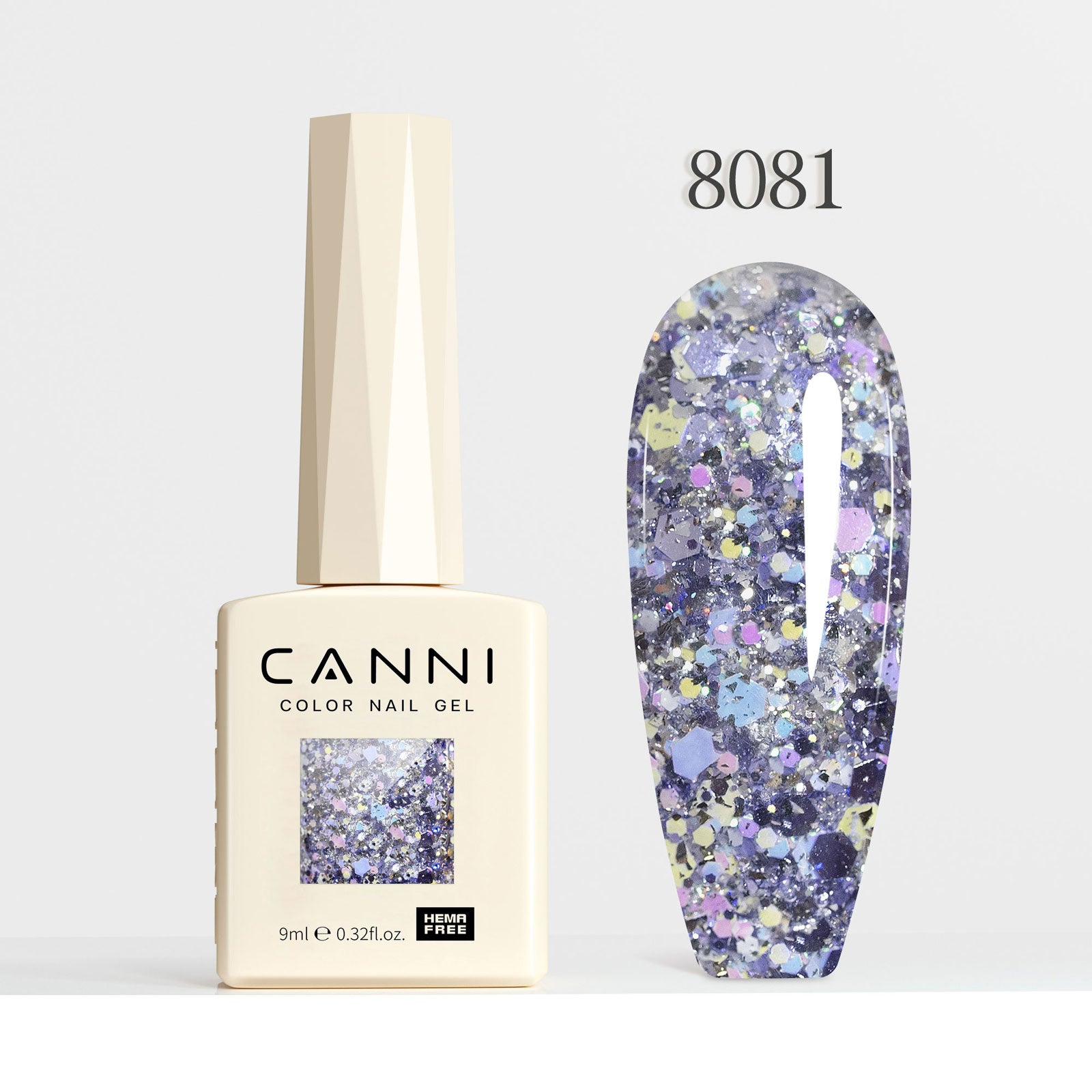 CANNI Hema Free Cat Eye & Glittered Nail Gel Polish Soak Off UV LED Nail Varnish Gel 9ml