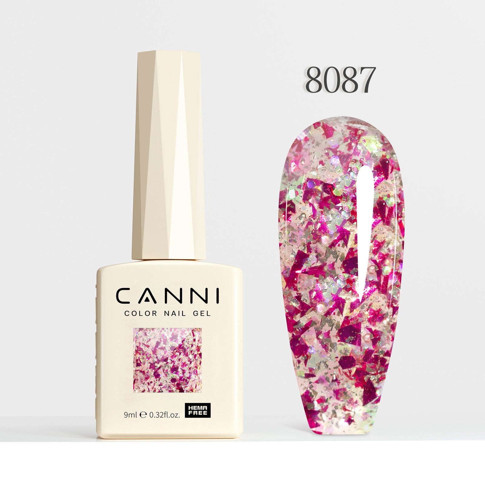 CANNI Hema Free Cat Eye & Glittered Nail Gel Polish Soak Off UV LED Nail Varnish Gel 9ml