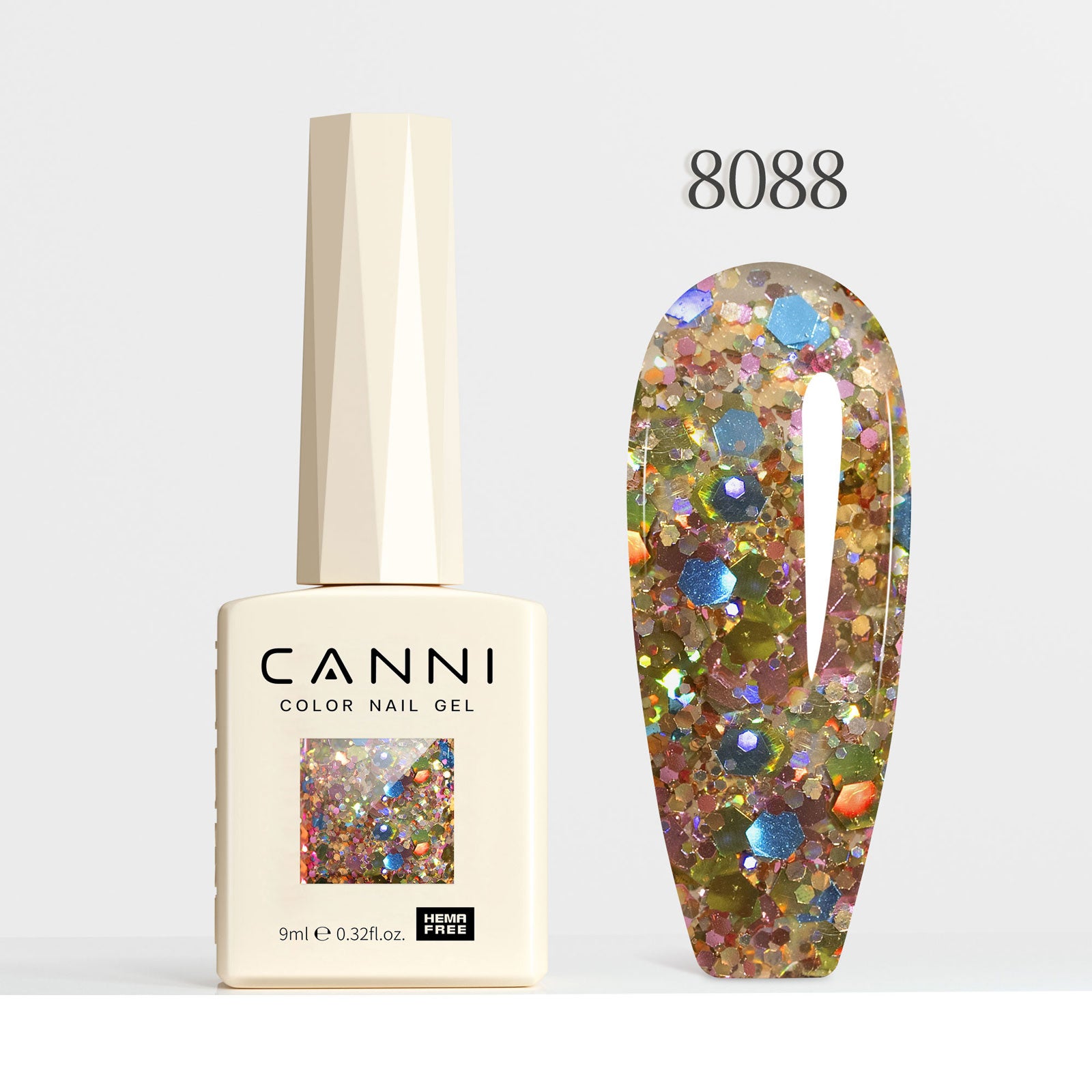 CANNI Hema Free Cat Eye & Glittered Nail Gel Polish Soak Off UV LED Nail Varnish Gel 9ml