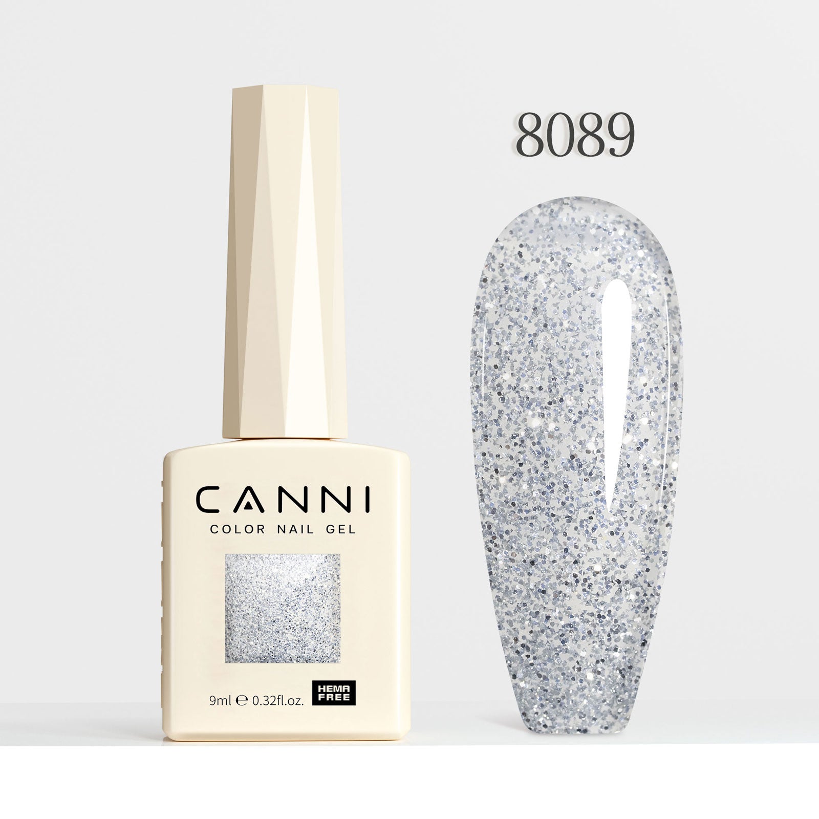CANNI Hema Free Cat Eye & Glittered Nail Gel Polish Soak Off UV LED Nail Varnish Gel 9ml