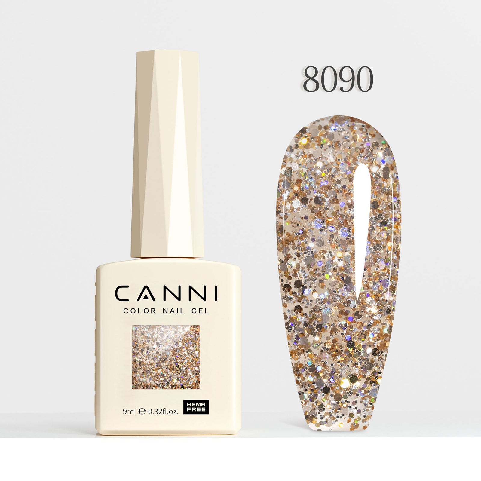 CANNI Hema Free Cat Eye & Glittered Nail Gel Polish Soak Off UV LED Nail Varnish Gel 9ml