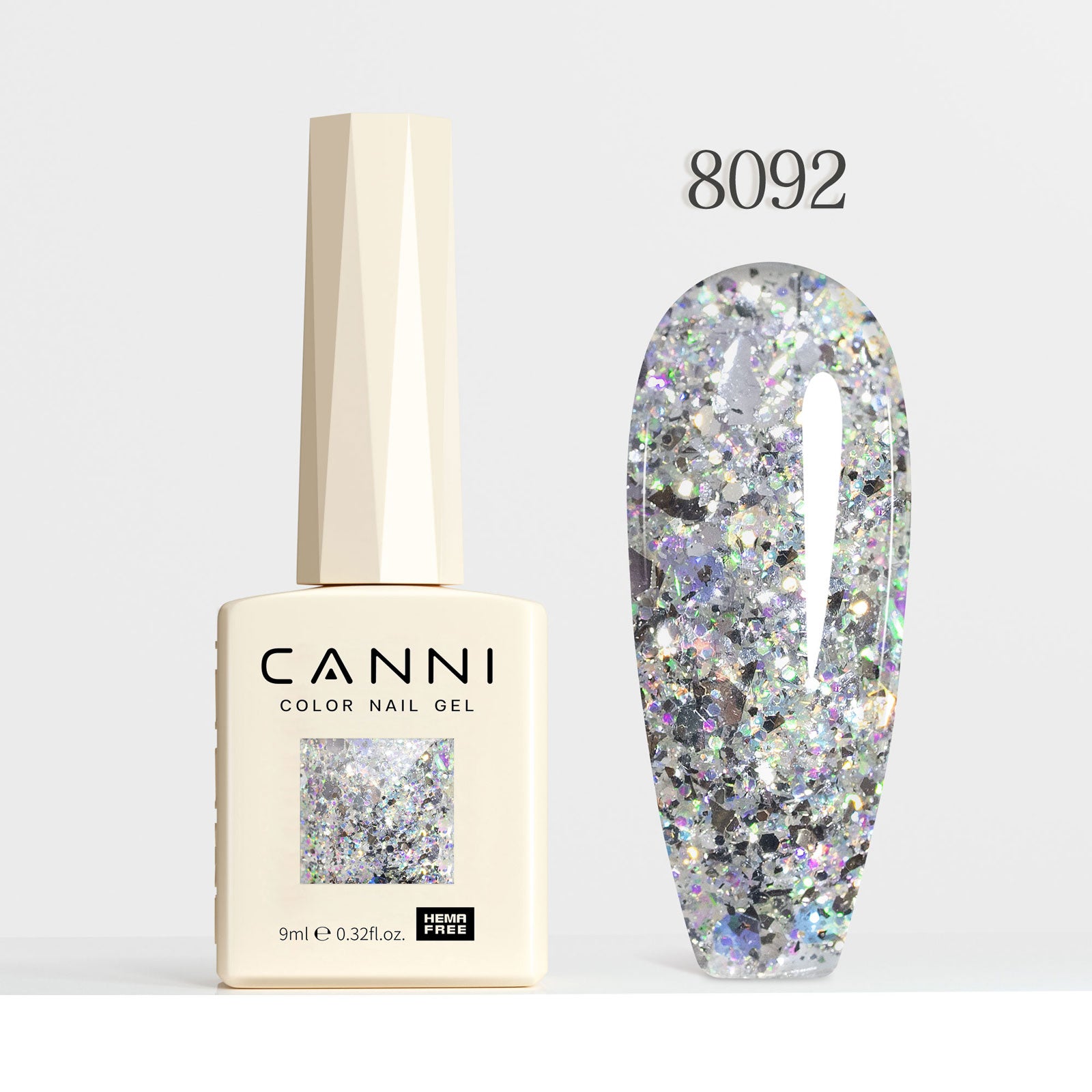 CANNI Hema Free Cat Eye & Glittered Nail Gel Polish Soak Off UV LED Nail Varnish Gel 9ml