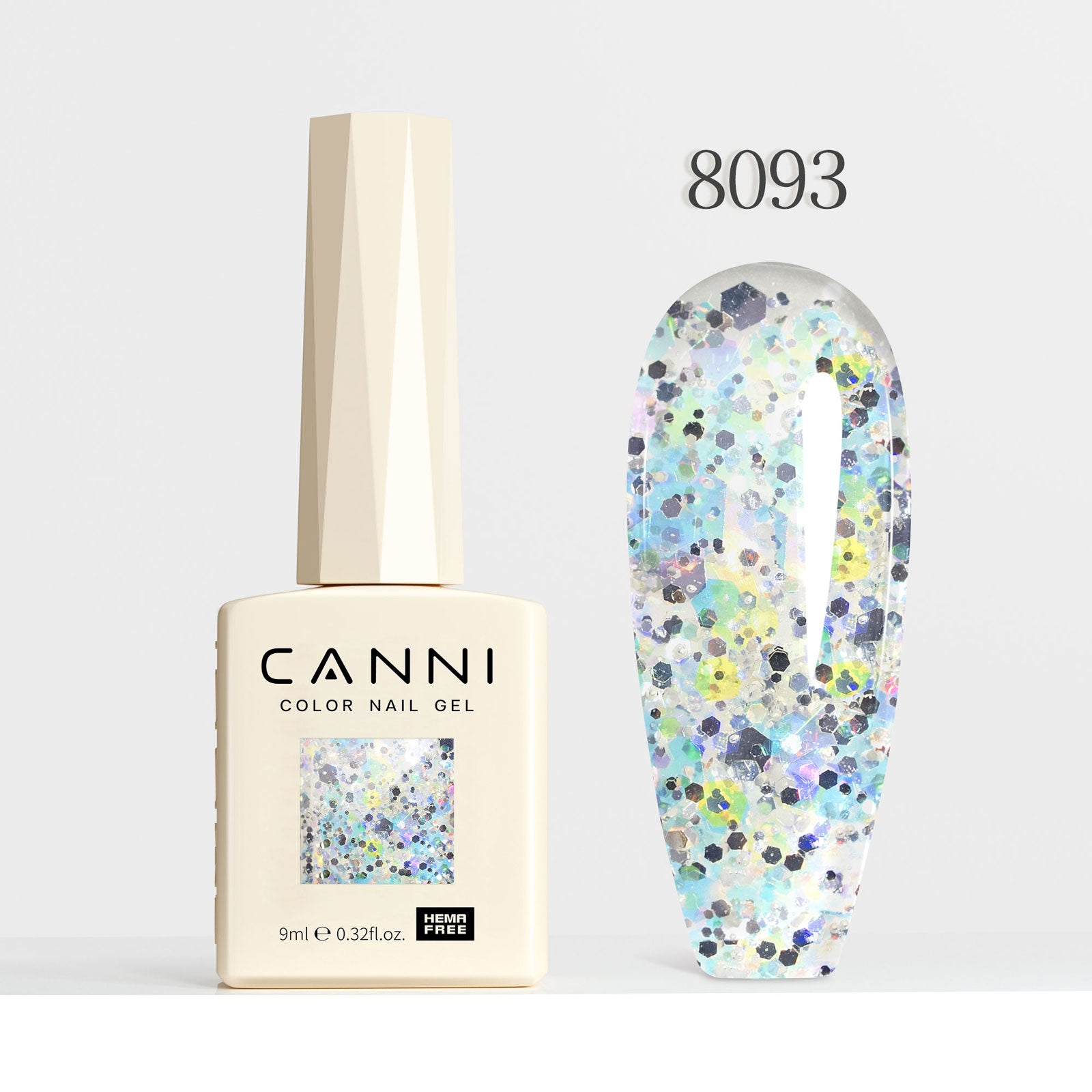 CANNI Hema Free Cat Eye & Glittered Nail Gel Polish Soak Off UV LED Nail Varnish Gel 9ml