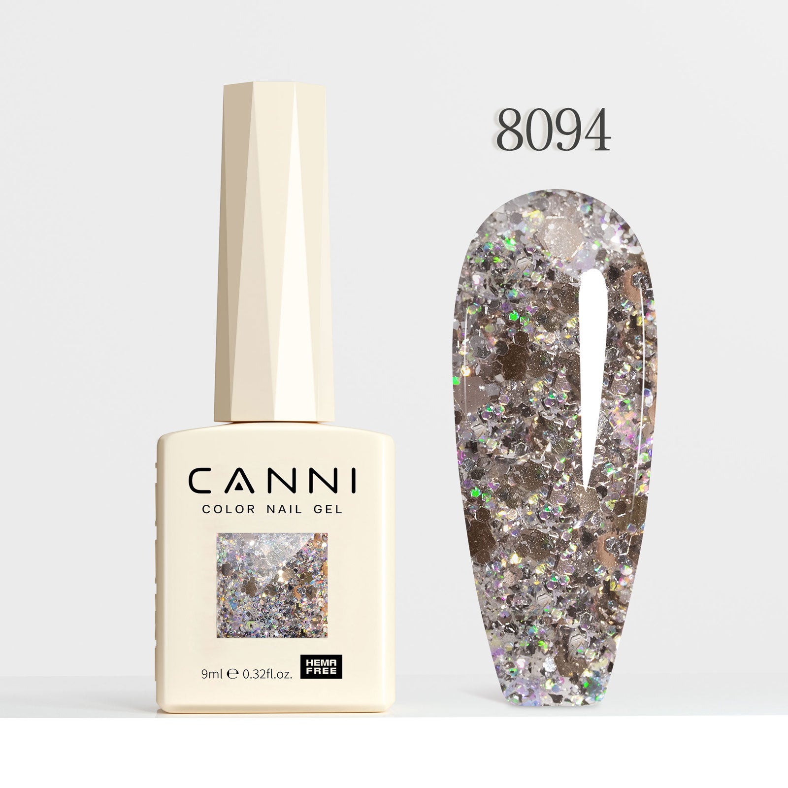 CANNI Hema Free Cat Eye & Glittered Nail Gel Polish Soak Off UV LED Nail Varnish Gel 9ml