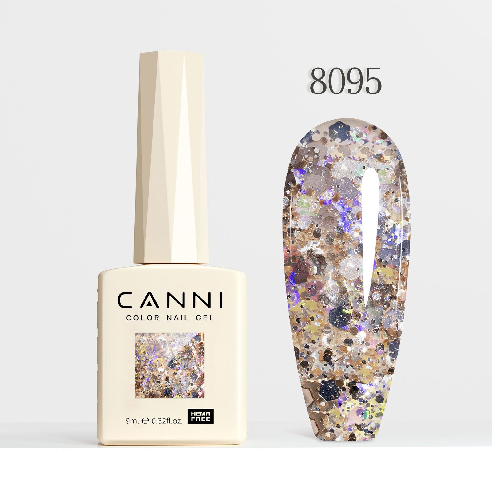CANNI Hema Free Cat Eye & Glittered Nail Gel Polish Soak Off UV LED Nail Varnish Gel 9ml