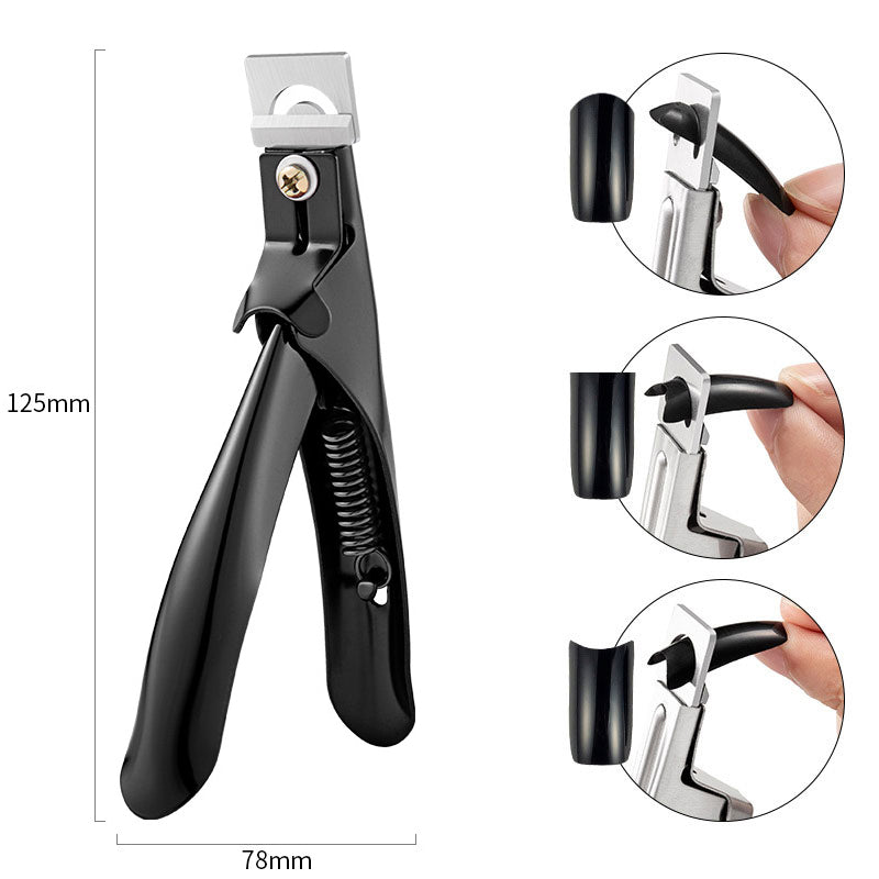Black Nail Art Clipper Edge Cutters Trimmer False Nail Tips Scissor Manicure Tools