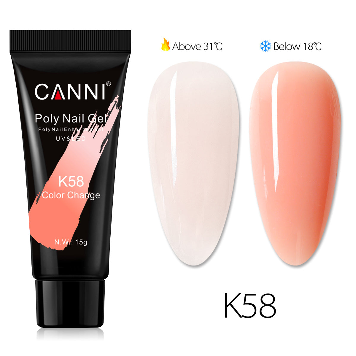 CANNI 15ml Poly Gel UV LED Soak Off Nail Extension Builder Gel False Nails