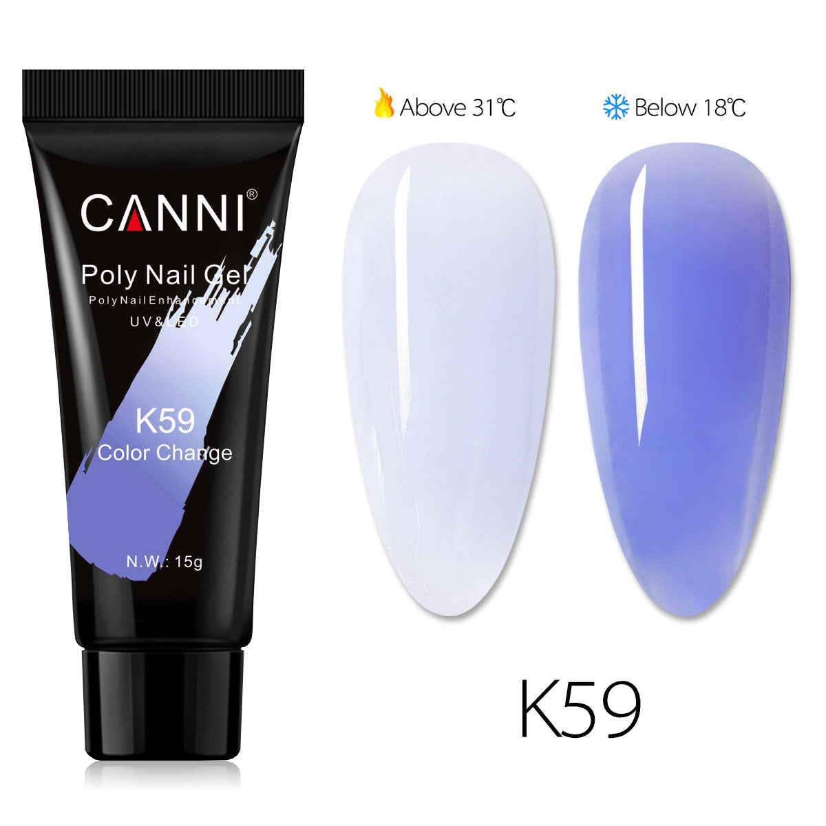 CANNI 15ml Poly Gel UV LED Soak Off Nail Extension Builder Gel False Nails