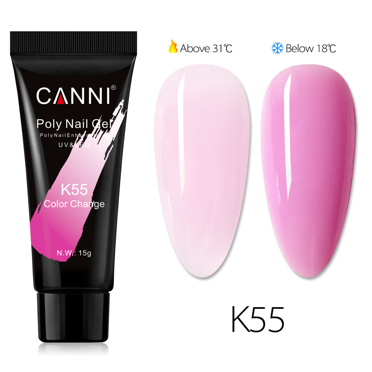 CANNI 15ml Poly Gel UV LED Soak Off Nail Extension Builder Gel False Nails