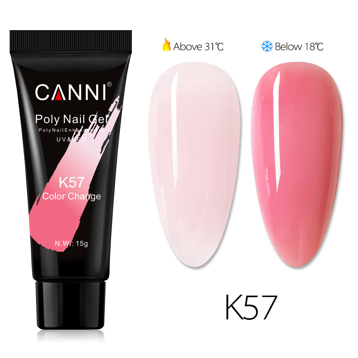 CANNI 15ml Poly Gel UV LED Soak Off Nail Extension Builder Gel False Nails