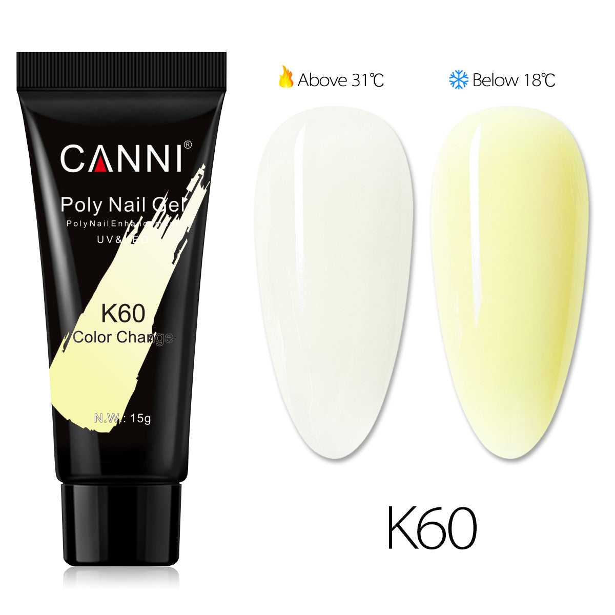 CANNI 15ml Poly Gel UV LED Soak Off Nail Extension Builder Gel False Nails