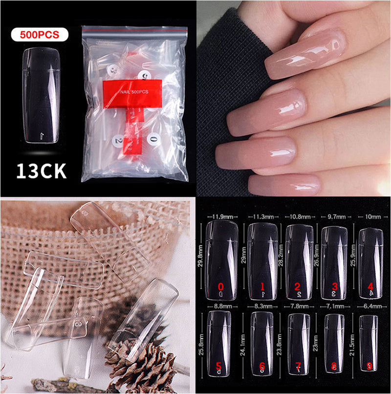 CANNI 500 Pieces Semi French (a) False Fake Nail Tips