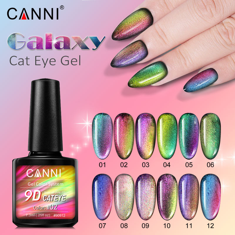 CANNI® 9D Cat Eye Nail Gel Polish Galaxy Magnetic UV / LED Soak Off