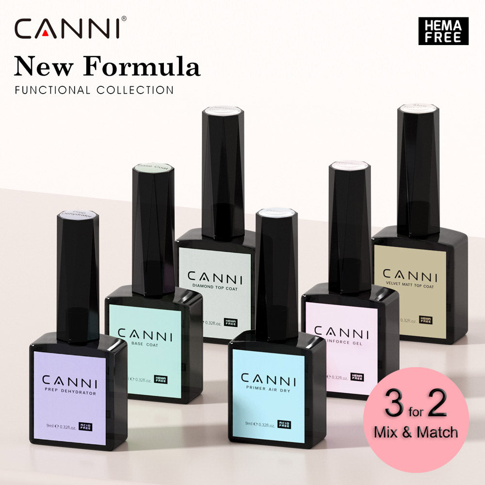 CANNI HEMA-Free Diamond Top and Base Coat Bundle for glossy, durable nail gel manicures in UK