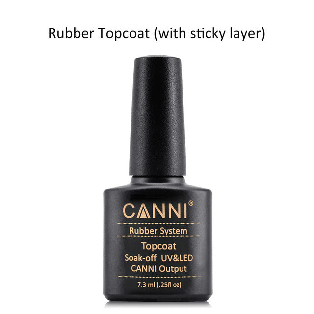 CANNI Matte / Non Cleansing / Tempered / Rubber Top Coat / Base Coat - 7.3ml Bottle
