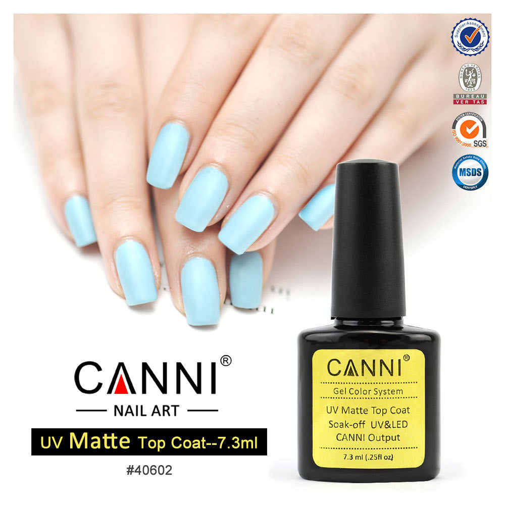 CANNI Matte / Non Cleansing / Tempered / Rubber Top Coat / Base Coat - 7.3ml Bottle