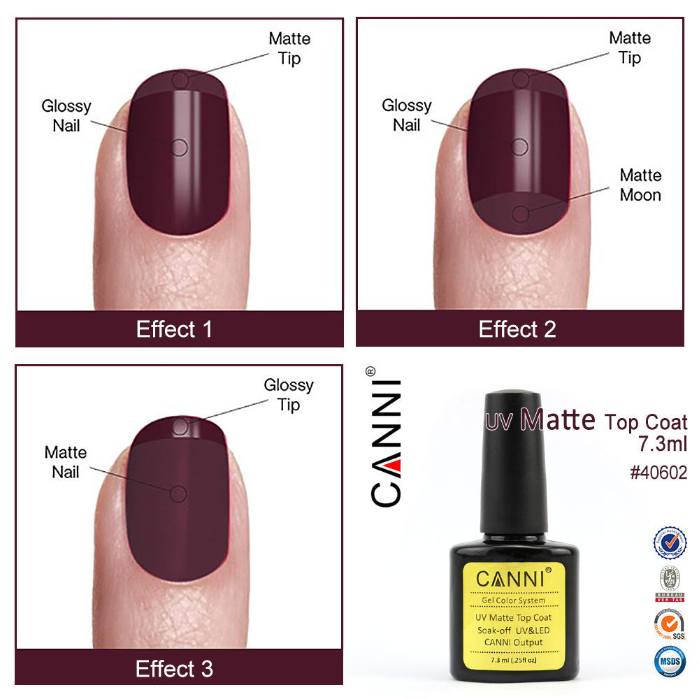 CANNI Matte / Non Cleansing / Tempered / Rubber Top Coat / Base Coat - 7.3ml Bottle