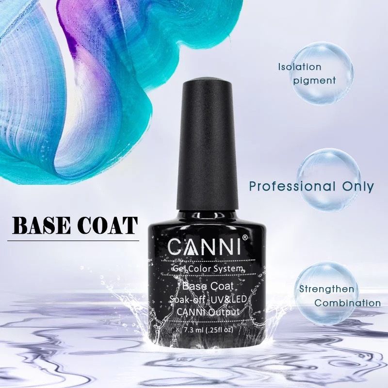 CANNI Matte / Non Cleansing / Tempered / Rubber Top Coat / Base Coat - 7.3ml Bottle