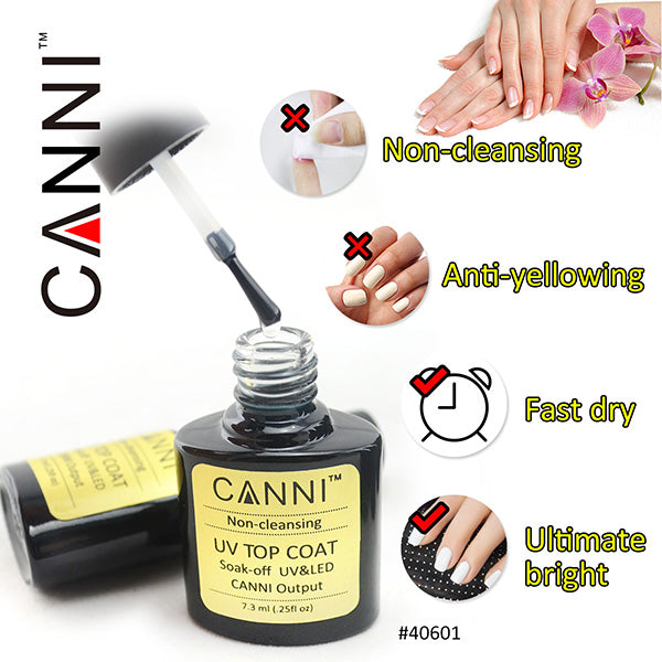 CANNI Matte / Non Cleansing / Tempered / Rubber Top Coat / Base Coat - 7.3ml Bottle