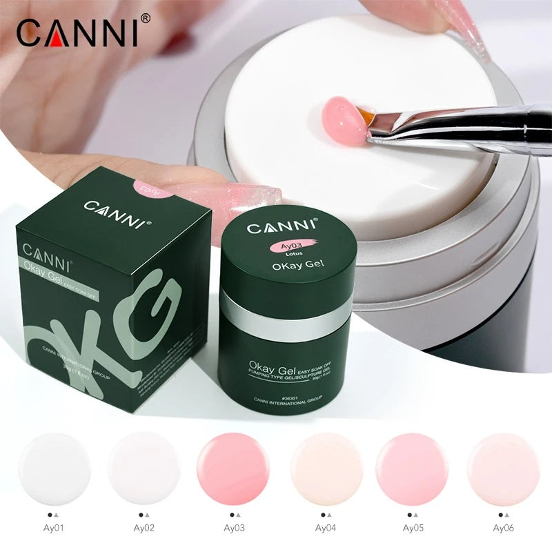 CANNI Okay Gel - UV / LED - Easy Soak Off Ok Nail Extension Building Gel