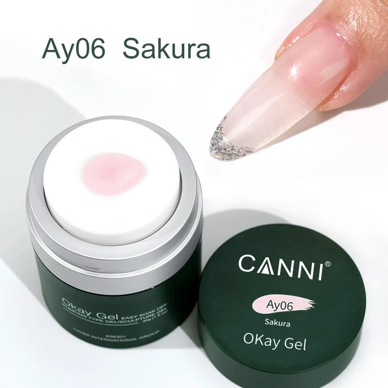 CANNI Okay Gel - UV / LED - Easy Soak Off Ok Nail Extension Building Gel