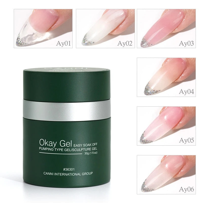 CANNI Okay Gel - UV / LED - Easy Soak Off Ok Nail Extension Building Gel