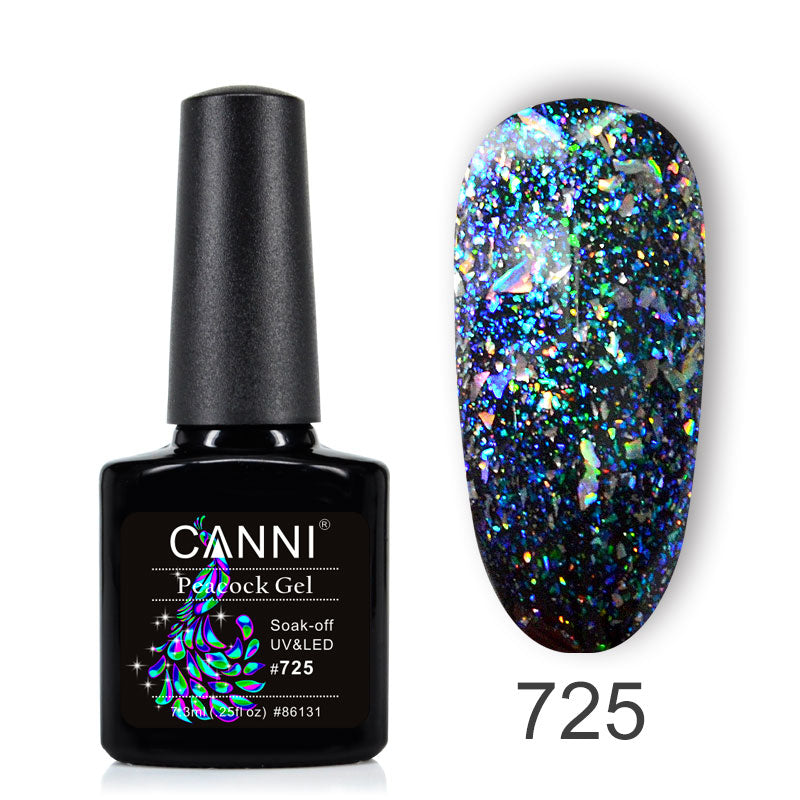 CANNI Peacock Nail Gel Polish Supper Shinning Glitter UV /LED Soak Off Nails Gel