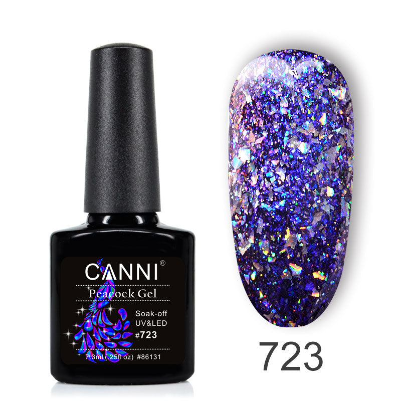 CANNI Peacock Nail Gel Polish Supper Shinning Glitter UV /LED Soak Off Nails Gel
