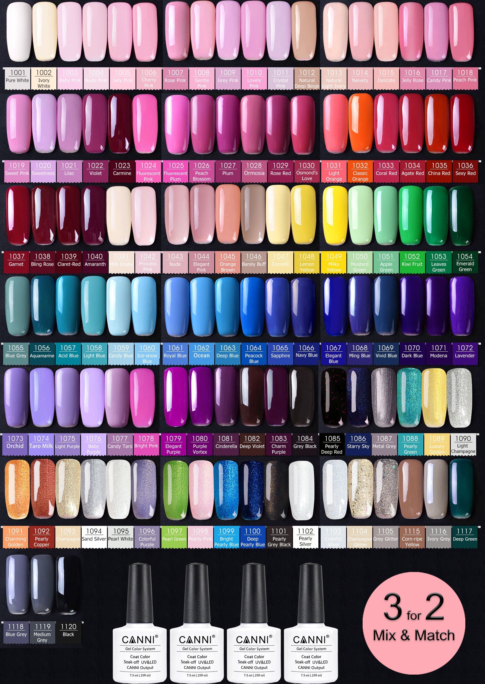 CANNI Premium Soak Off UV / LED Nail Gel Polish Shade 1061 - 1120