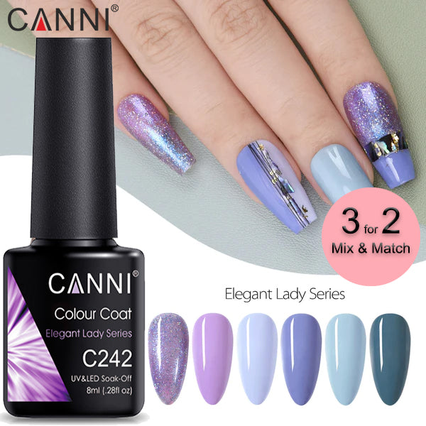 CANNI® Purple Elegant Lady Series Nail Gel Polish Varnish Soak Off UV LED - 8ML