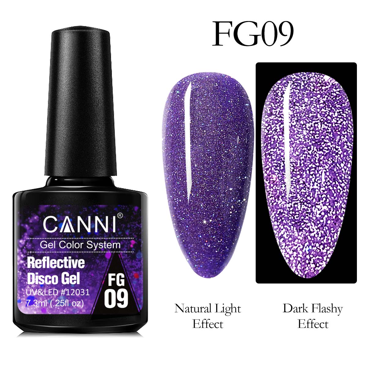 CANNI® Reflective Disco Gel Sparkle Soak Off UV LED Super Bright Nail Gel Polish