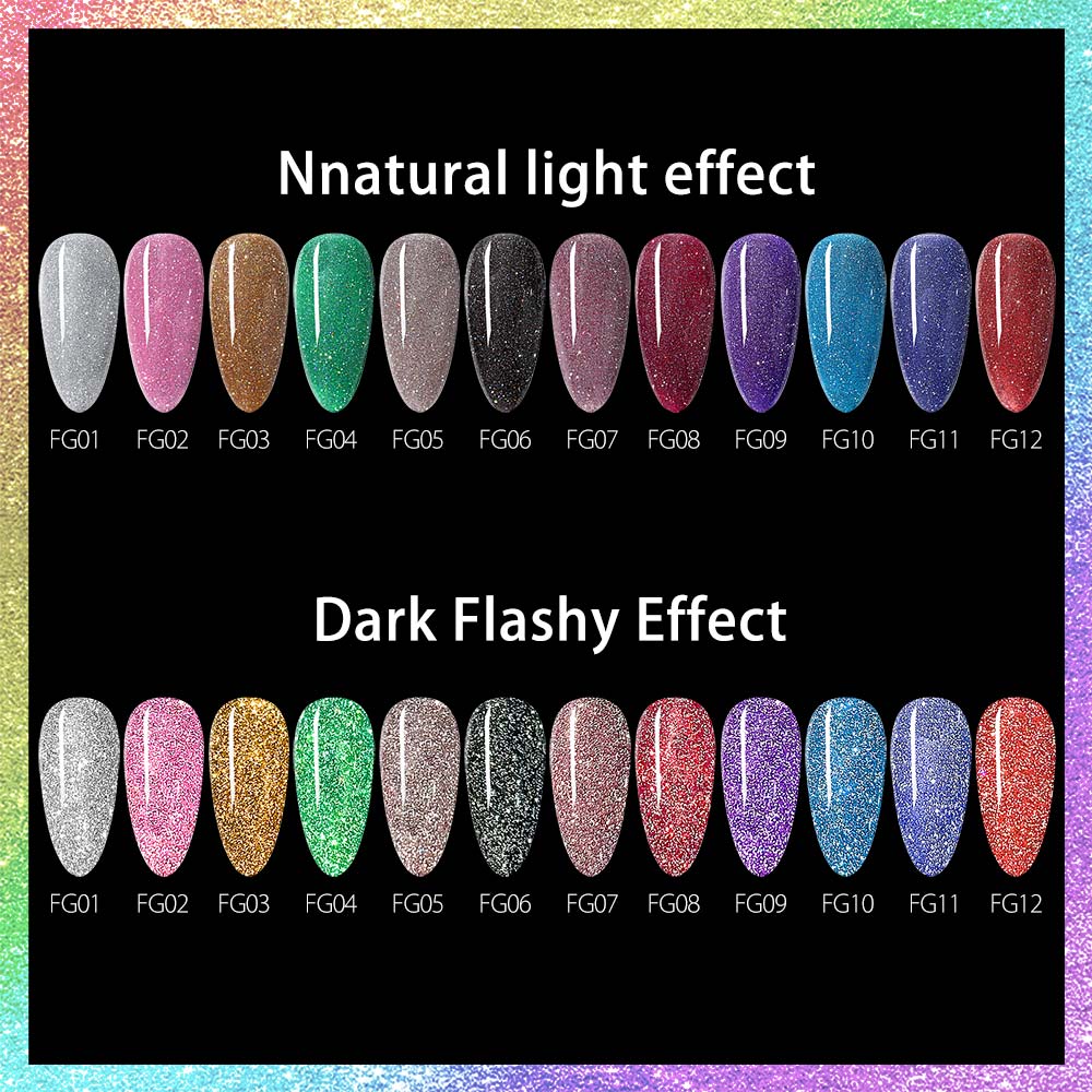 CANNI® Reflective Disco Gel Sparkle Soak Off UV LED Super Bright Nail Gel Polish