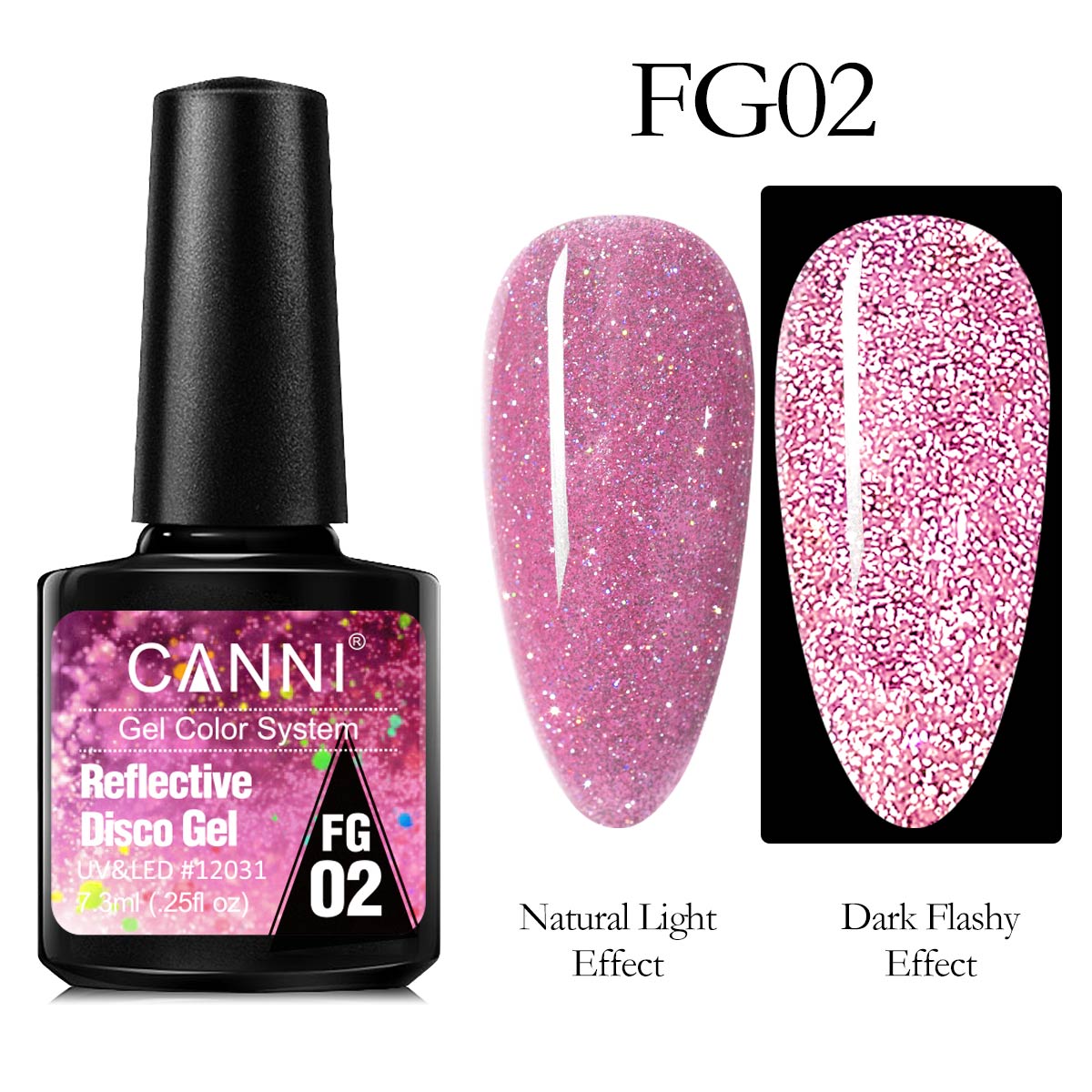 CANNI® Reflective Disco Gel Sparkle Soak Off UV LED Super Bright Nail Gel Polish