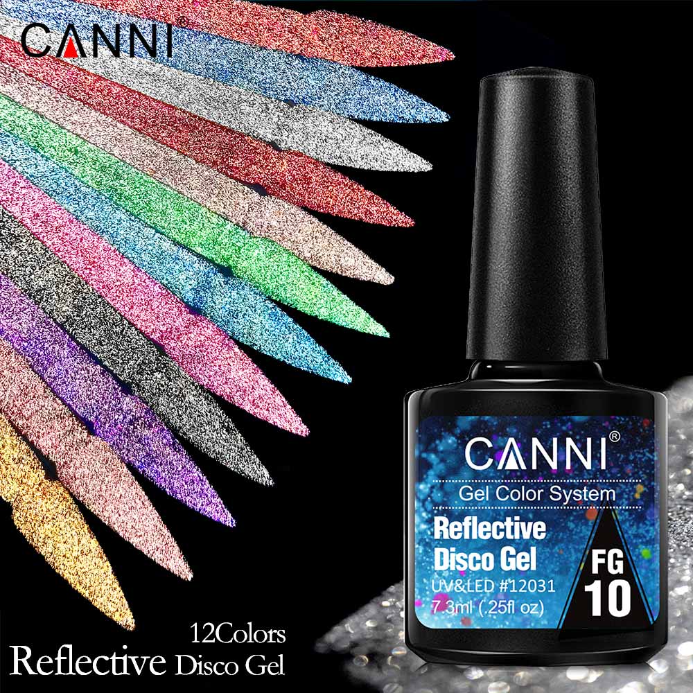 CANNI® Reflective Disco Gel Sparkle Soak Off UV LED Super Bright Nail Gel Polish