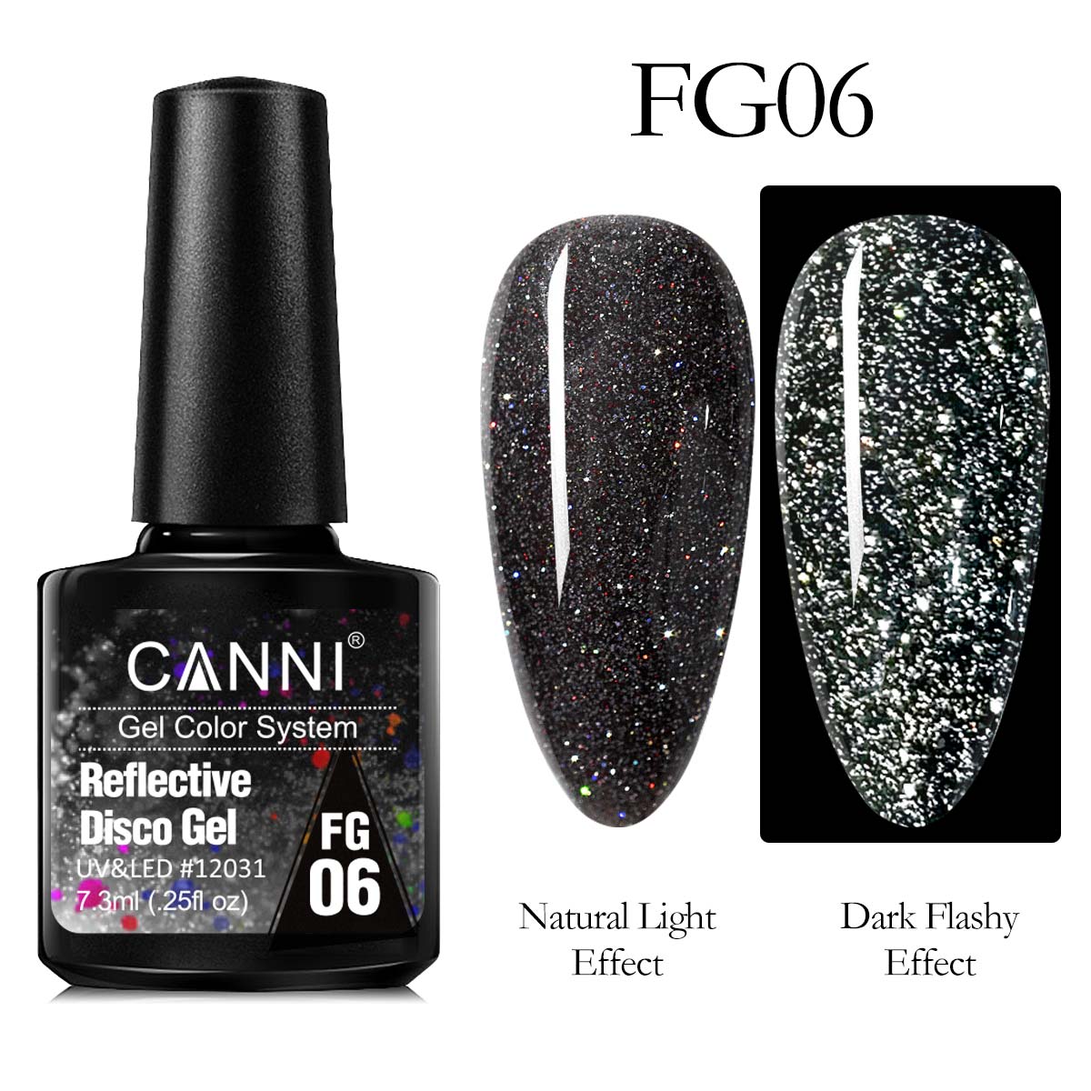 CANNI® Reflective Disco Gel Sparkle Soak Off UV LED Super Bright Nail Gel Polish