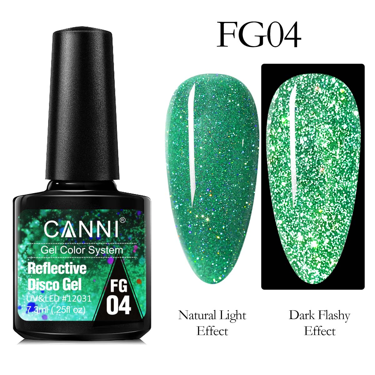 CANNI® Reflective Disco Gel Sparkle Soak Off UV LED Super Bright Nail Gel Polish
