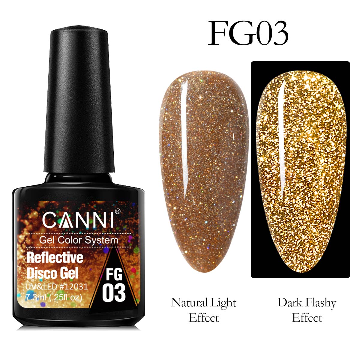 CANNI® Reflective Disco Gel Sparkle Soak Off UV LED Super Bright Nail Gel Polish