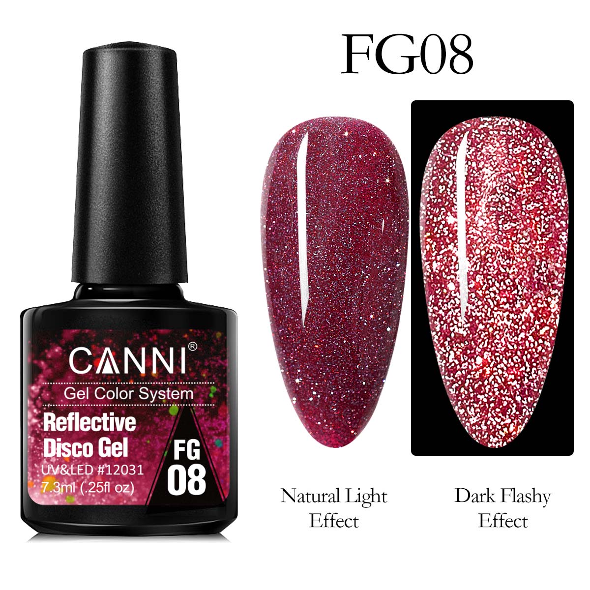 CANNI® Reflective Disco Gel Sparkle Soak Off UV LED Super Bright Nail Gel Polish