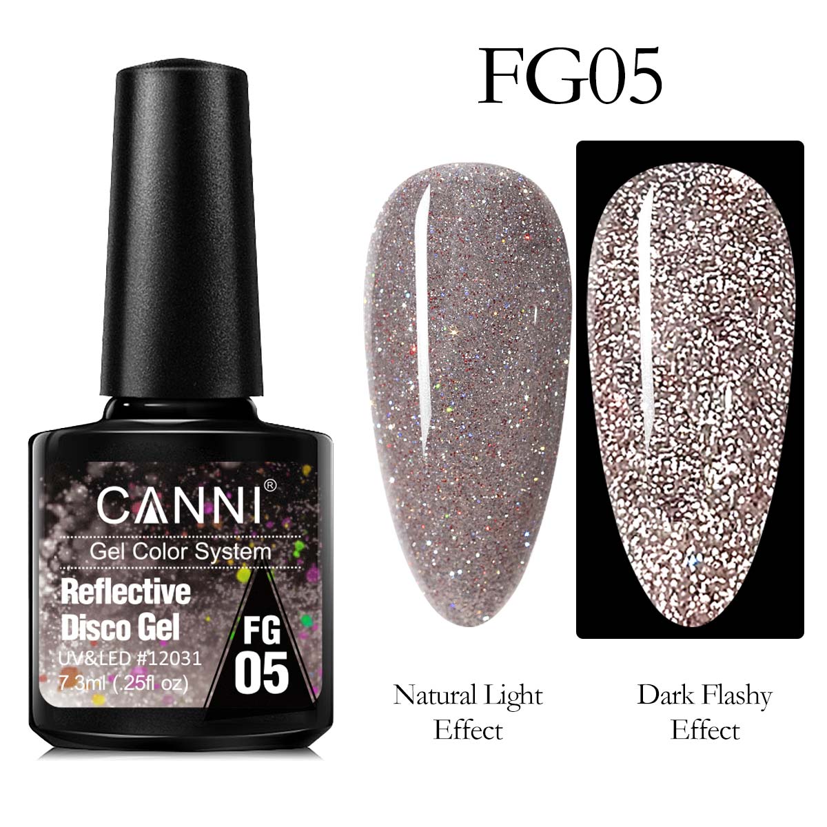 CANNI® Reflective Disco Gel Sparkle Soak Off UV LED Super Bright Nail Gel Polish