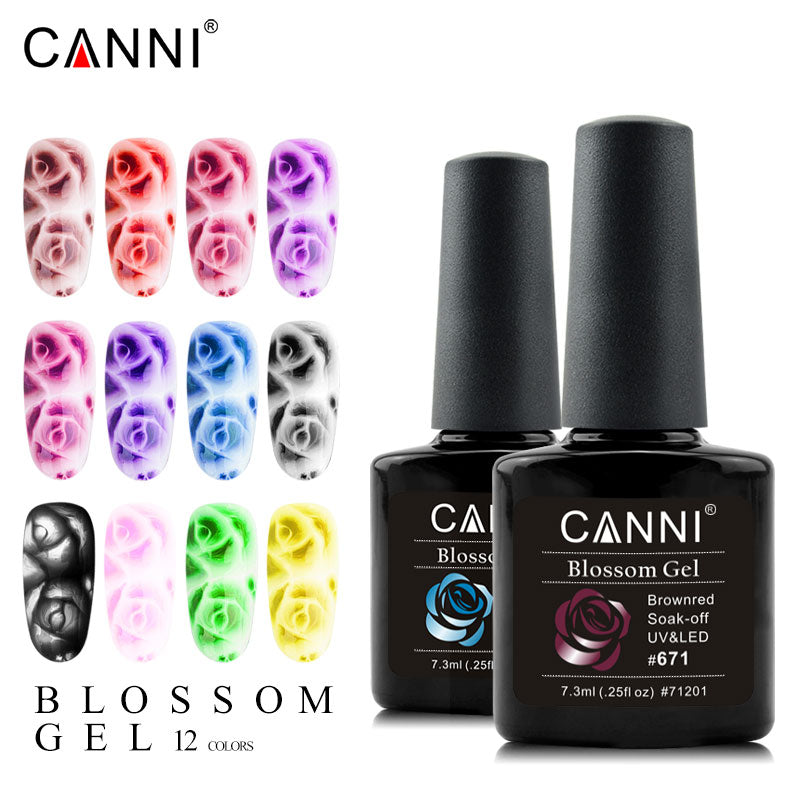 CANNI Rose / Flowers Soak Off LED Blossom Gel Polish Magic Blooming Gel 7.3ml