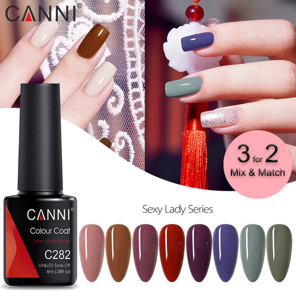 CANNI® Sexy Lady Series Nail Gel Polish Varnish Soak Off UV LED Purple Red - 8ML