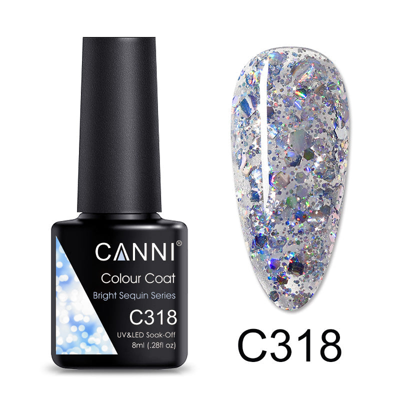 CANNI® Shimmer Bright Sequin Series Nail Gel Polish Varnish Soak Off UV LED - 8ML