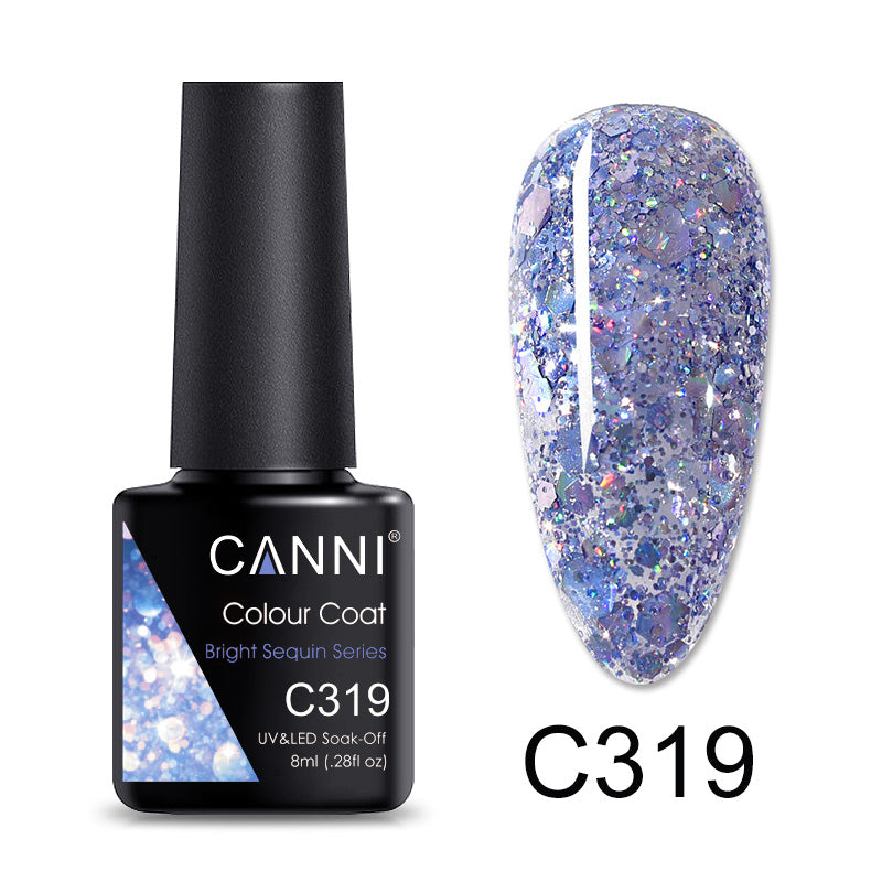 CANNI® Shimmer Bright Sequin Series Nail Gel Polish Varnish Soak Off UV LED - 8ML