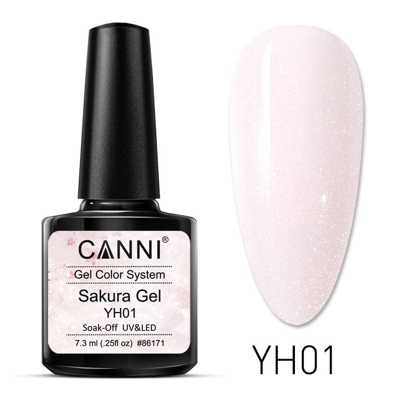 CANNI Soak Off UV / LED Sakura Glittered Nail Gel Series
