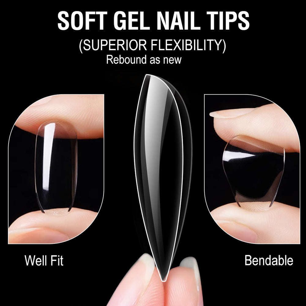CANNI Clear Square - Soft Gel False Nail Tips