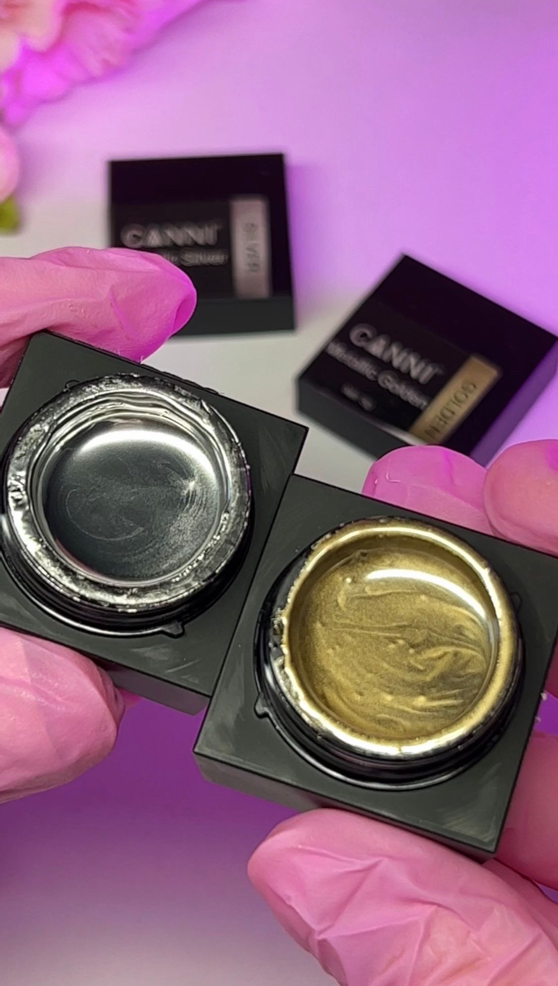 CANNI® Sparkling Metallic Mirror Gel Nail Polish Gold / Silver