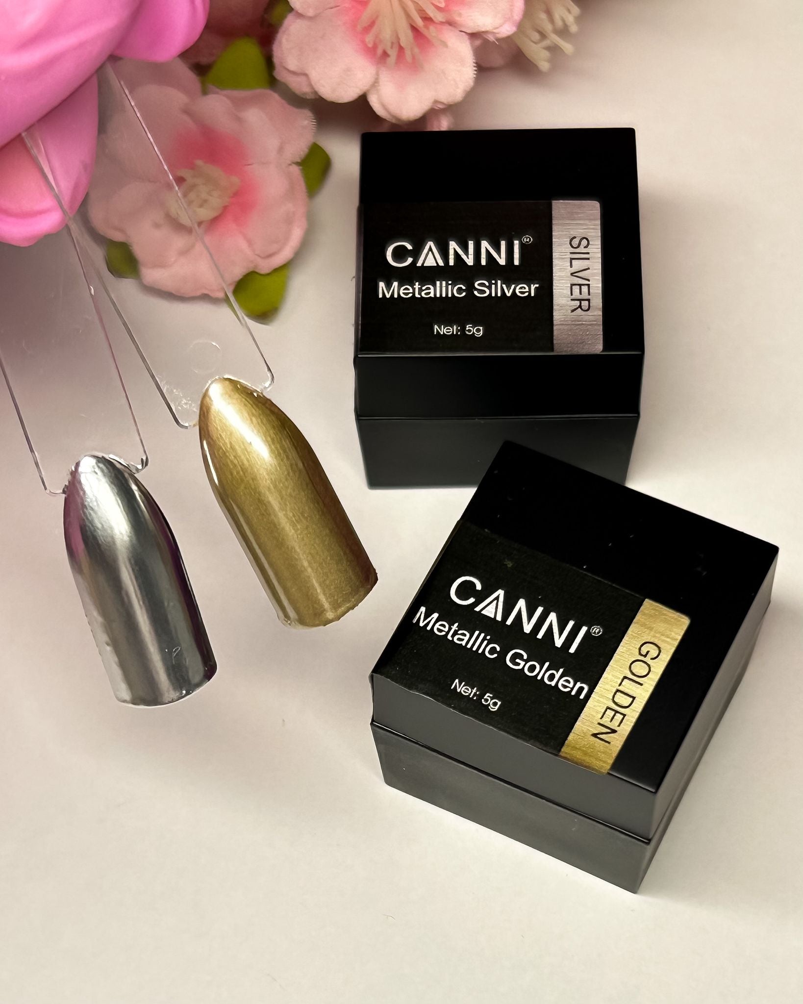 CANNI® Sparkling Metallic Mirror Gel Nail Polish Gold / Silver