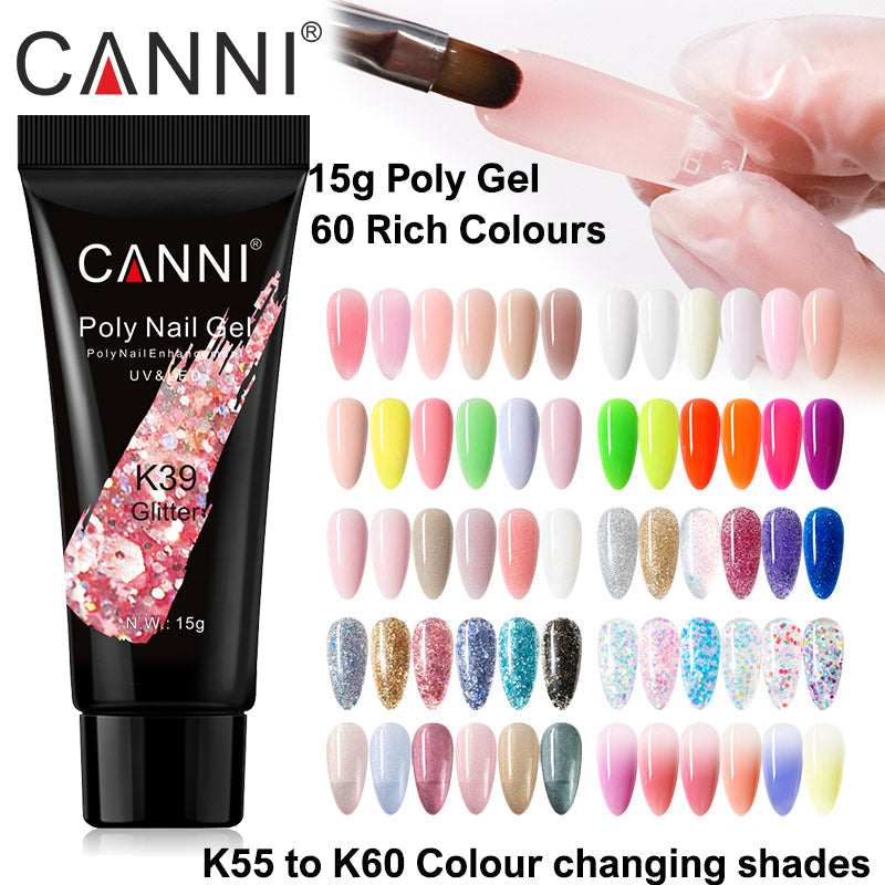 CANNI 15ml Poly Gel UV LED Soak Off Nail Extension Builder Gel False Nails