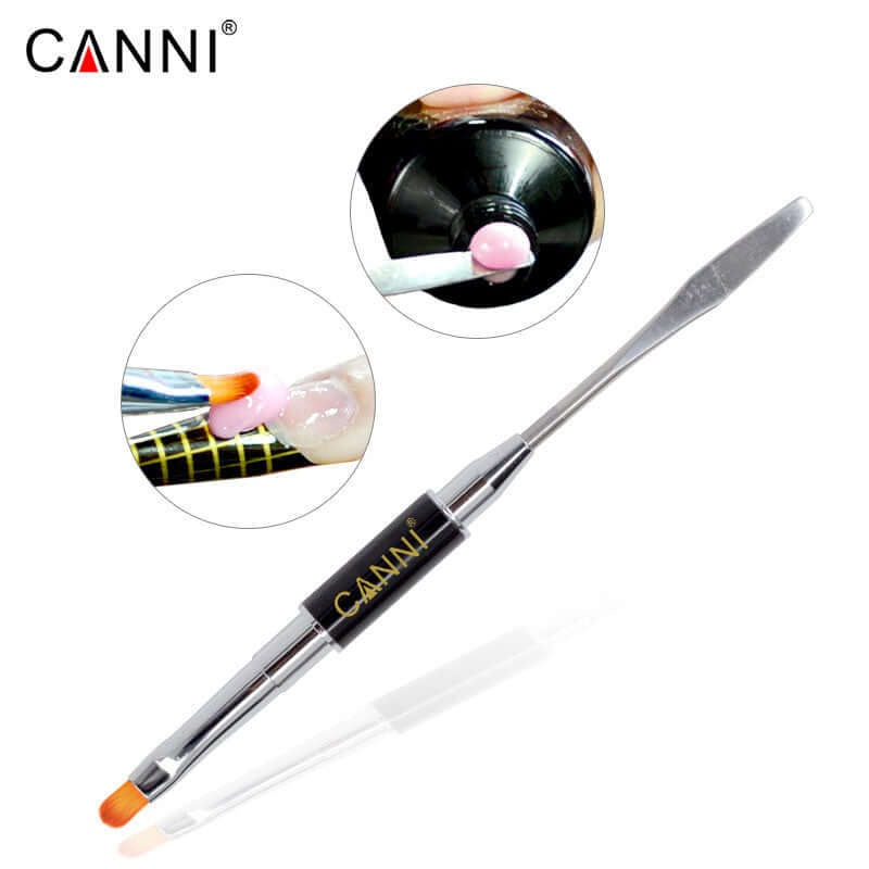 CANNI 2in1 Nail Art Design 2 Side PolyGel Brush Slice Pen For Nail Extension Acrylic Nails