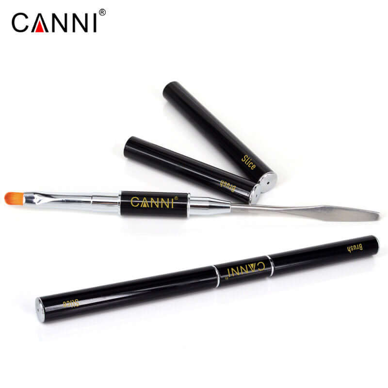 CANNI 2in1 Nail Art Design 2 Side PolyGel Brush Slice Pen For Nail Extension Acrylic Nails